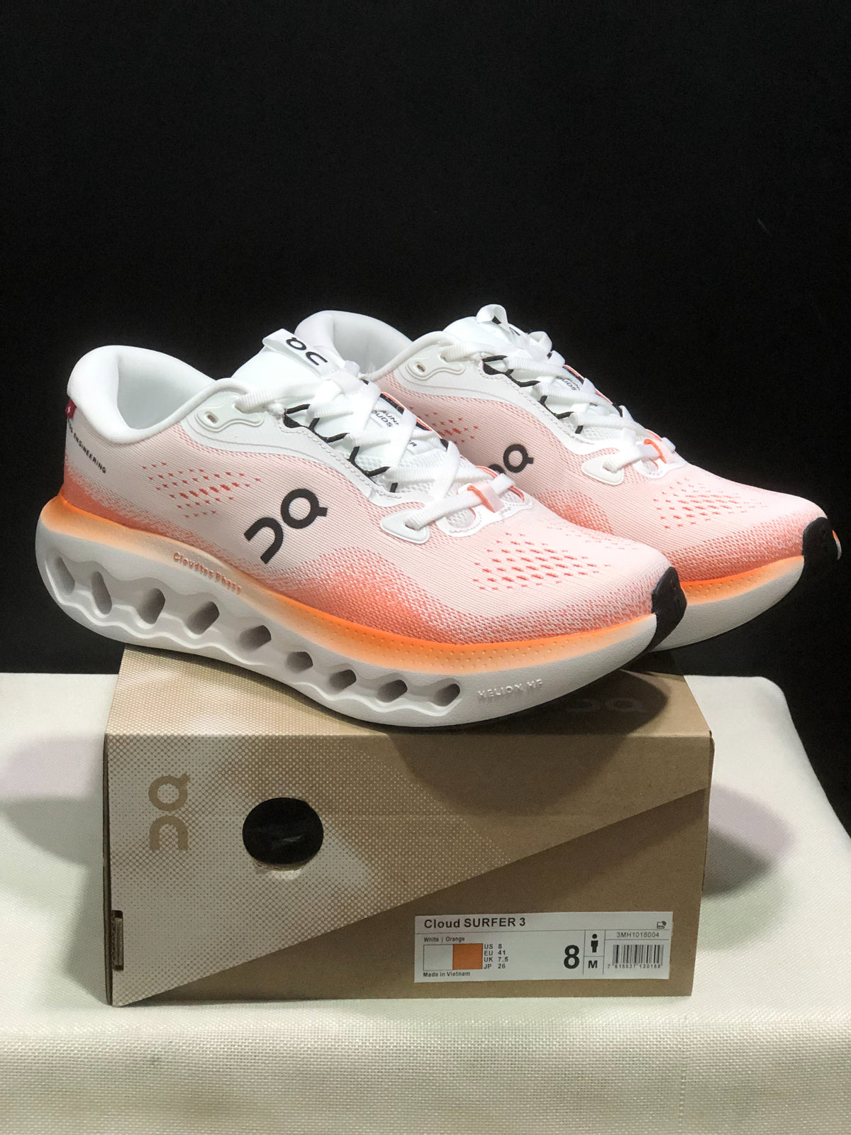On Cloudsurfer White/Peach/Orange
