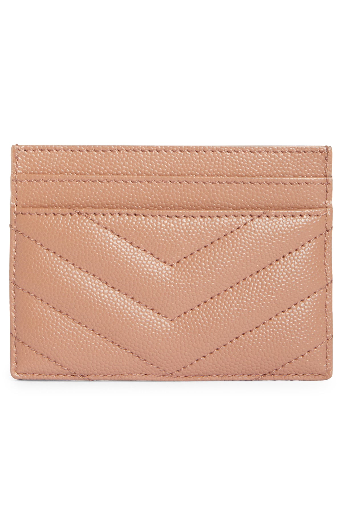 Y Cassandre Y Matelasse Card Case in Grain de Poudre Embossed Leather