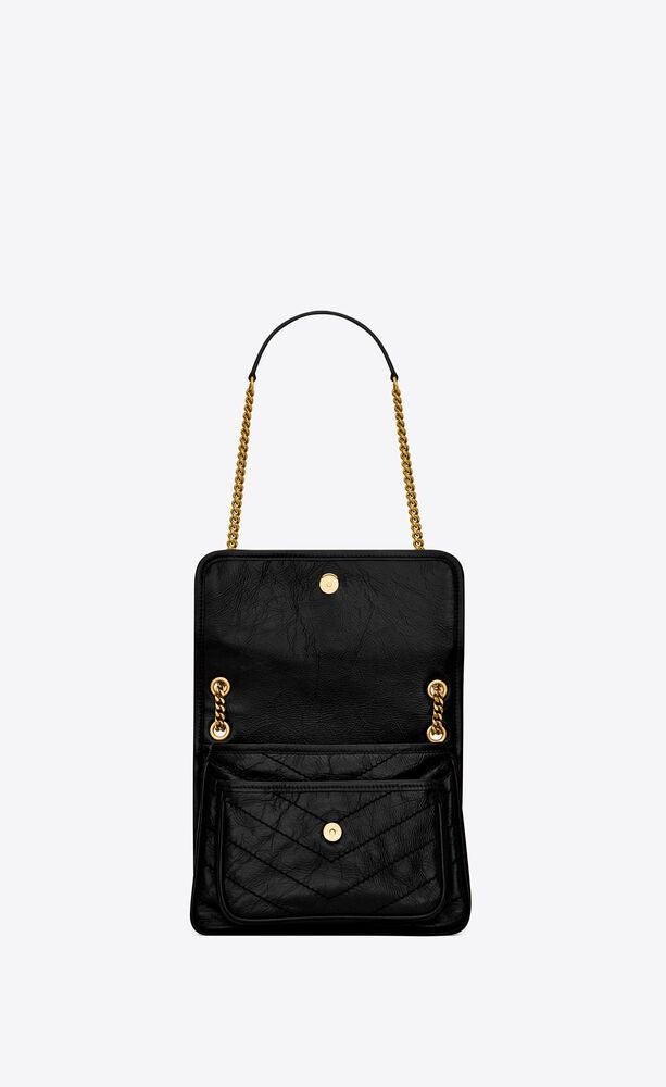 Y Niki Medium Chain Bag in Crinkled Vintage Leather