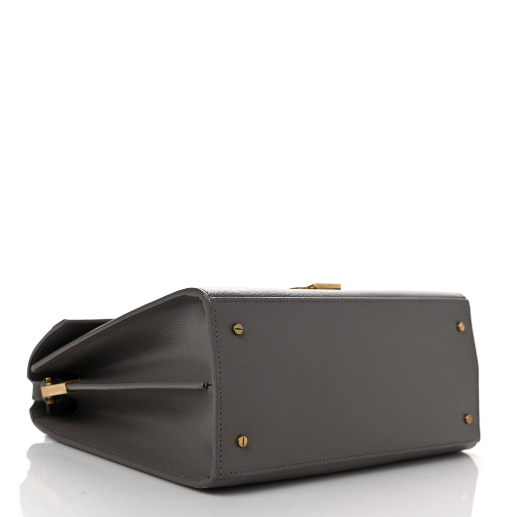 Y Cassandra Medium Top Handle in Box Y Leather and Suede