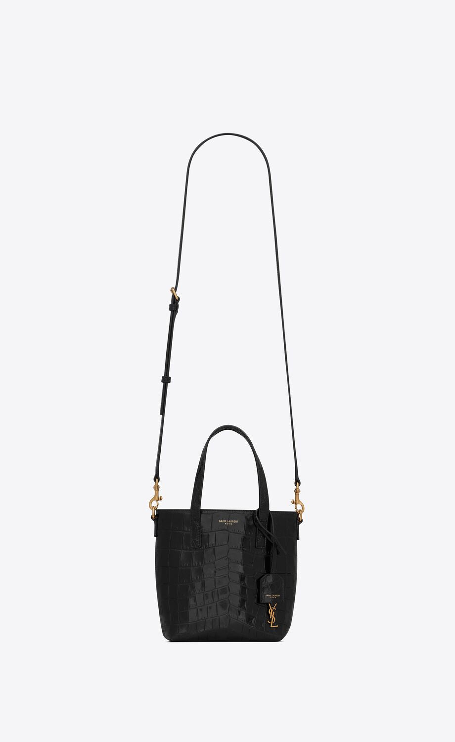 Y Paris Mini Toy Shopping In Crocodile-Embossed Leather