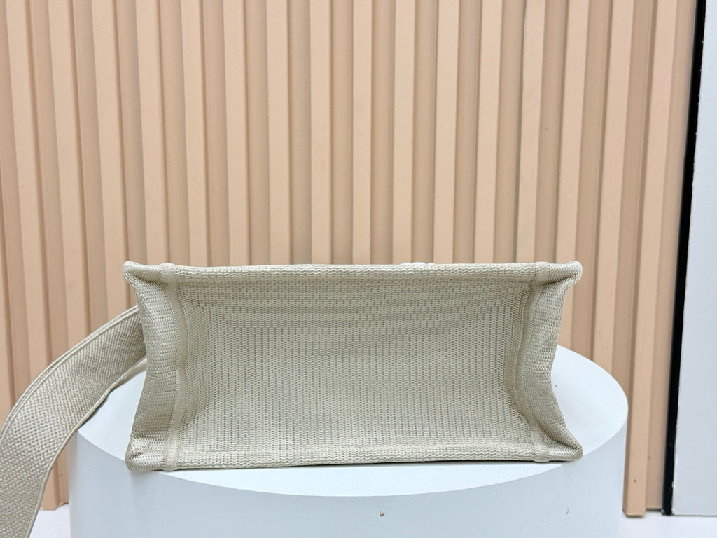 CD Book Tote Bag with Strap Beige in Embroidery 155367