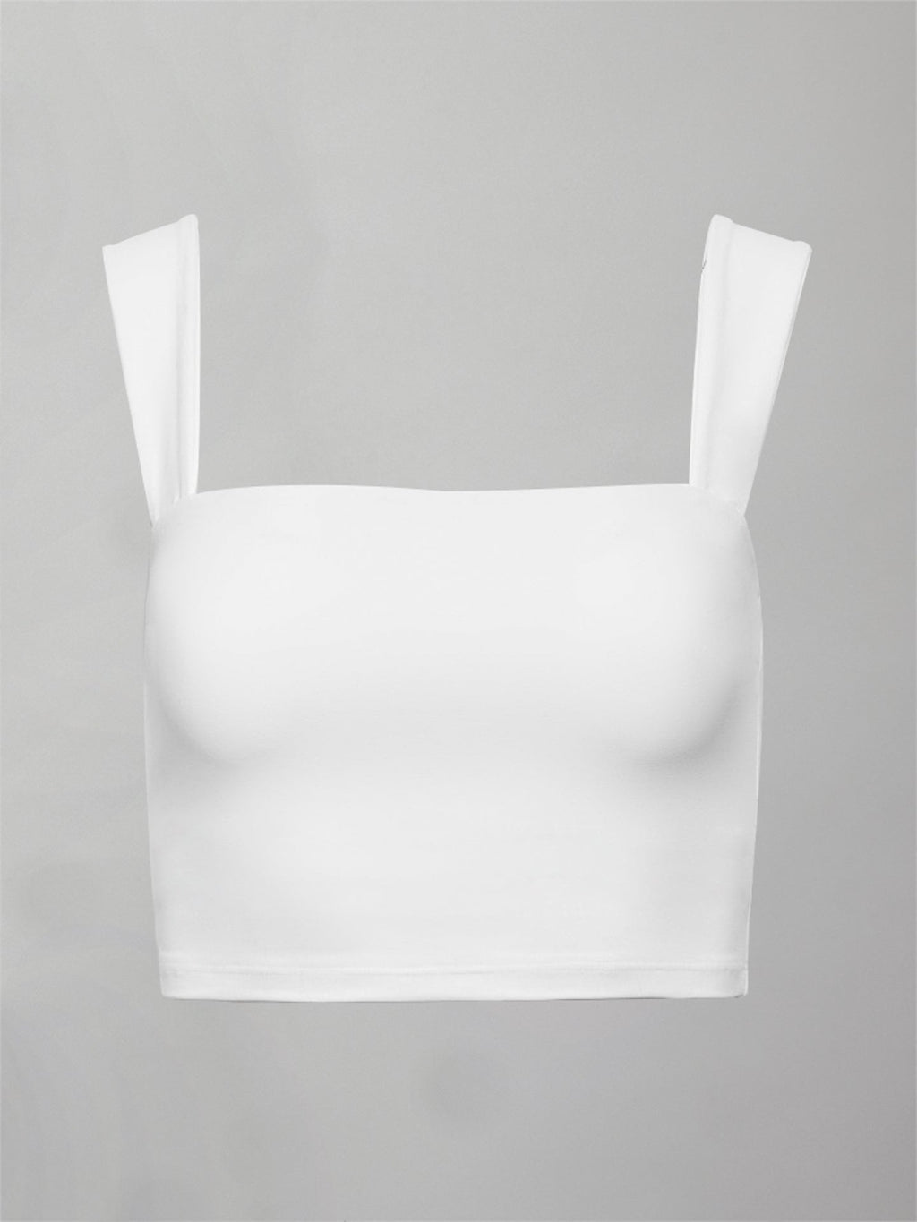 Square Neck Bra Top in Melt - White
