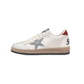 Golden Goose Ball Star White Leather Grey Burgundy