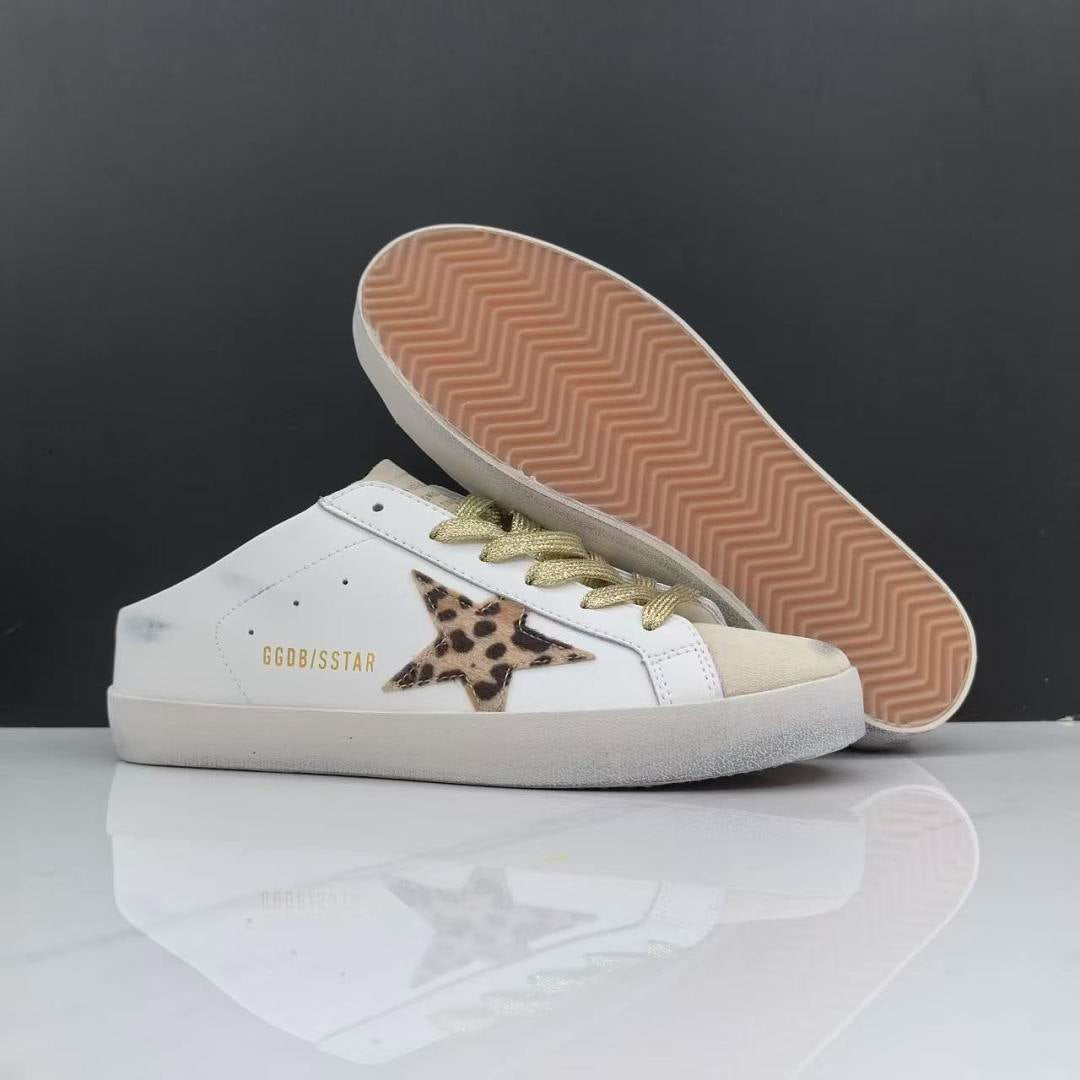 Golden Goose Super-Star Sabot White Leather Leopard