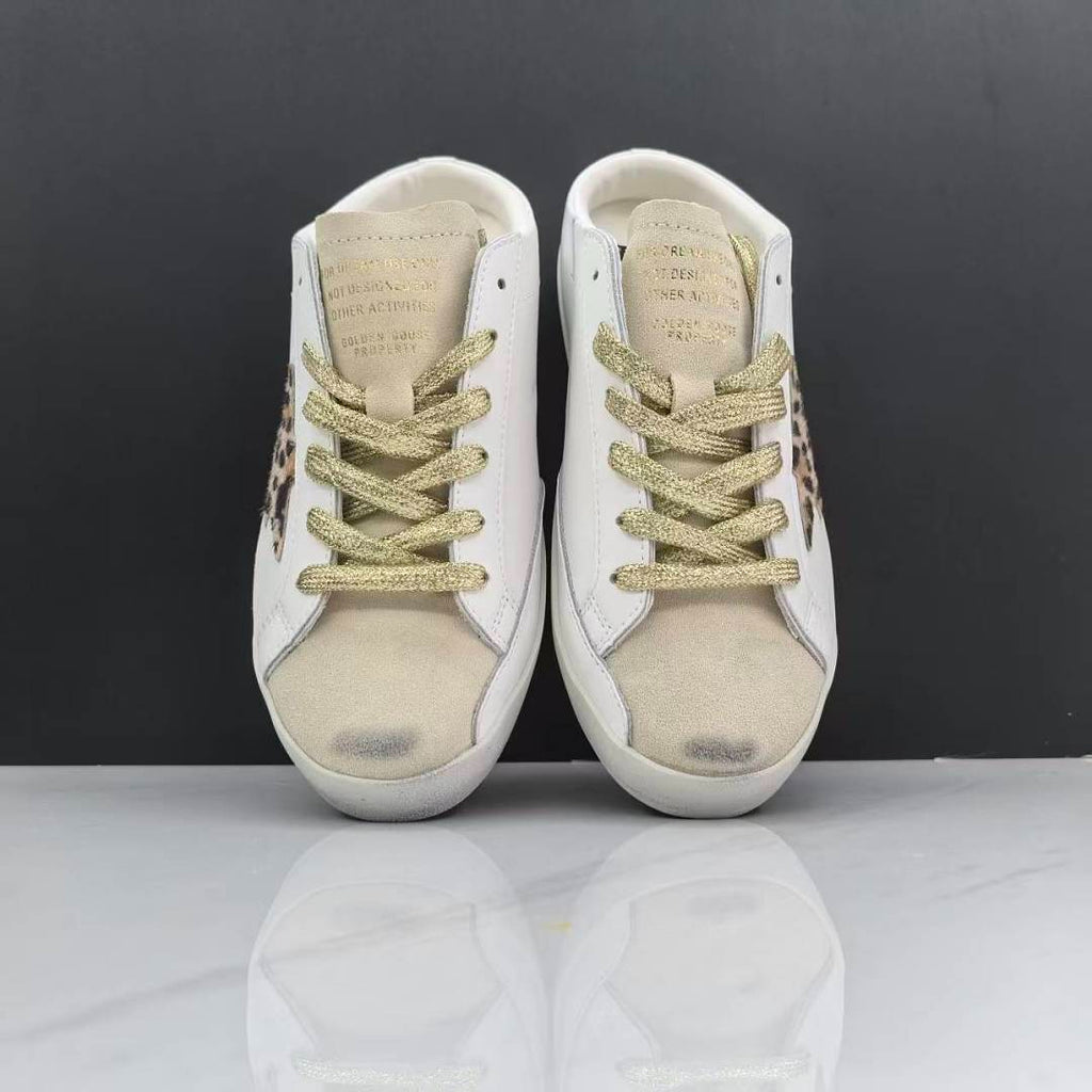 Golden Goose Super-Star Sabot White Leather Leopard