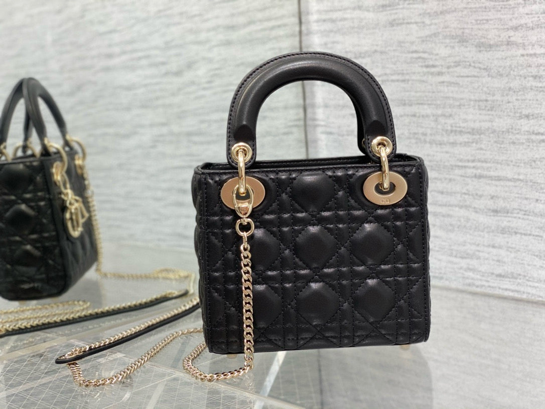 Mini Lady 17 My ACB Black Lambskin Light Gold Hardware