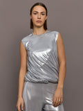 Sleeveless Twist Top - Silver