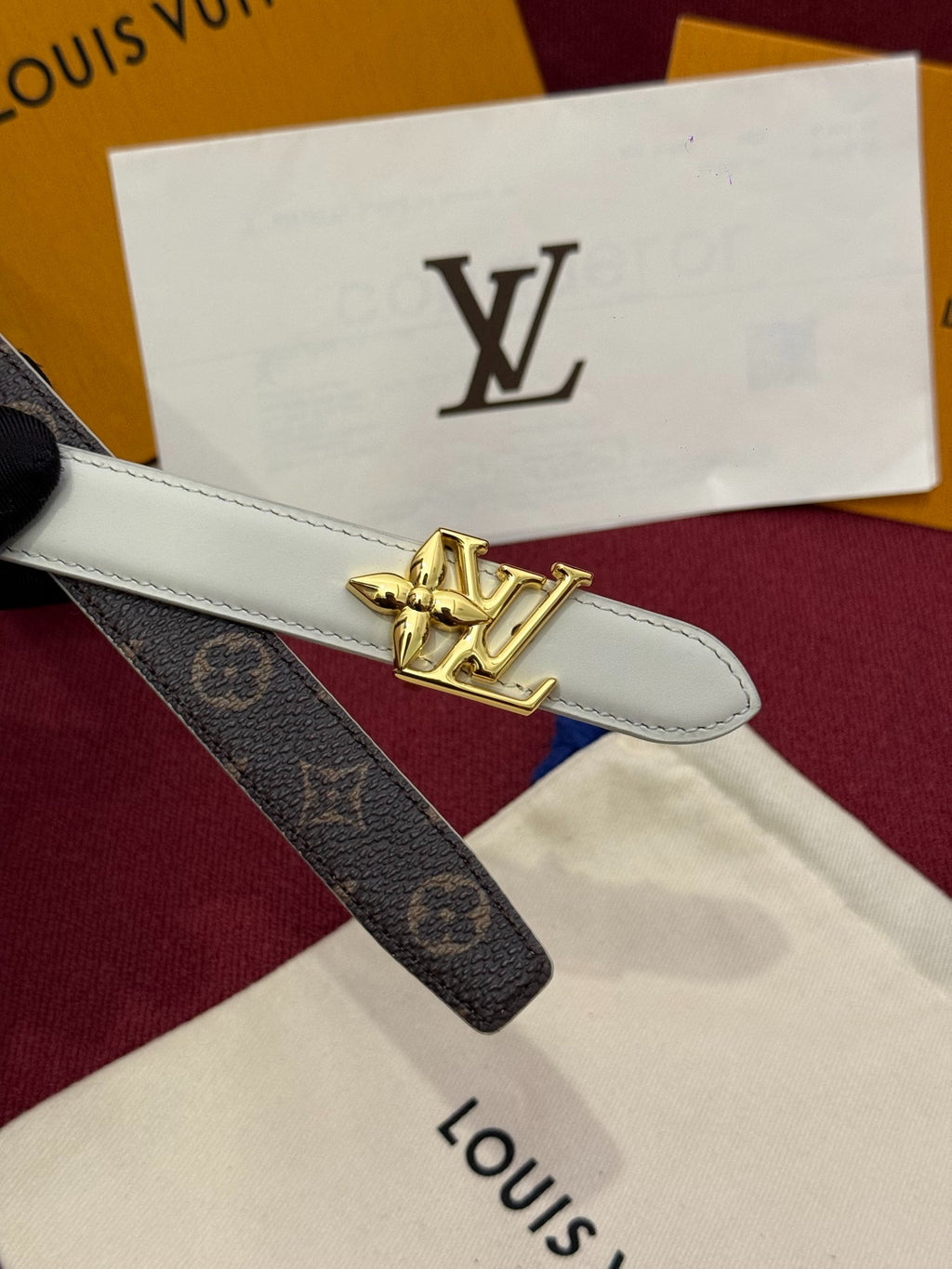 Louis Vuitton Pretty LV 20MM Reversible Belt Monogram Beige