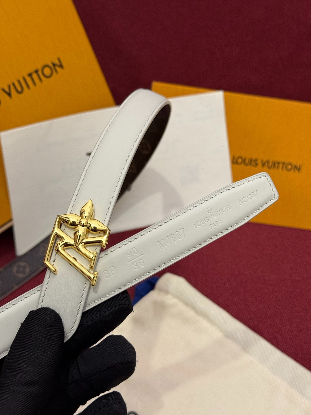 Louis Vuitton Pretty LV 20MM Reversible Belt Monogram Beige