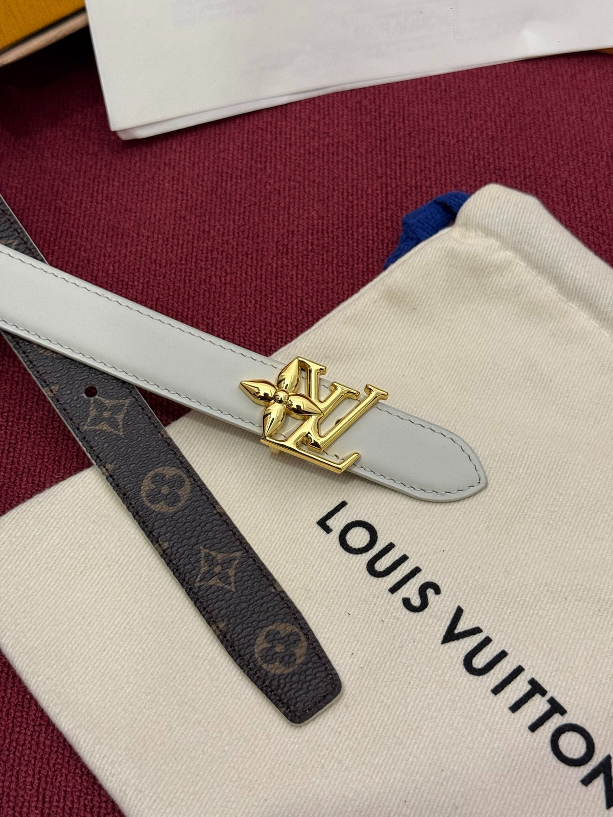 Louis Vuitton Pretty LV 20MM Reversible Belt Monogram Beige