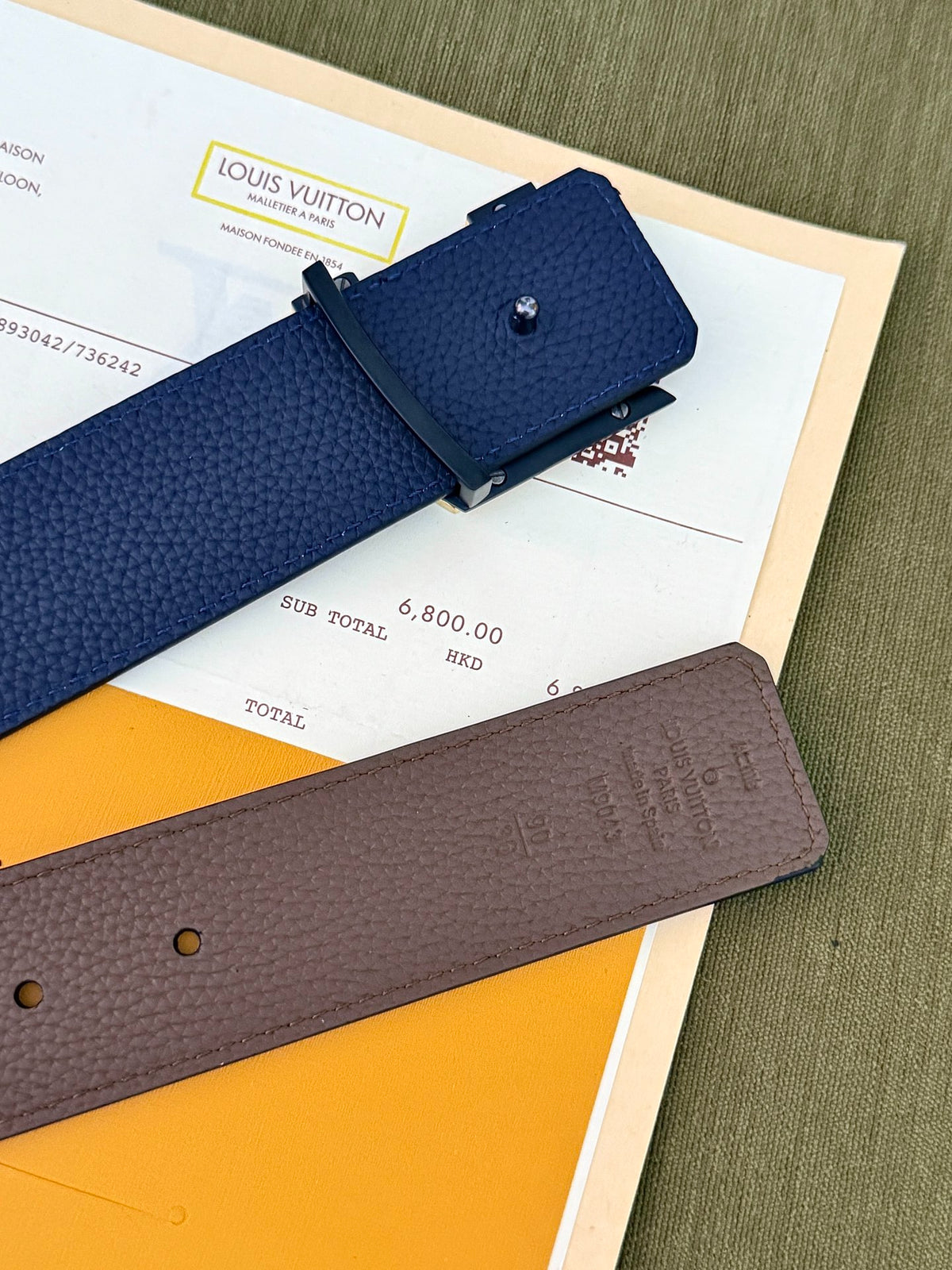 Louis Vuitton LV Initiales 40MM Reversible Belt Khaki Taupe