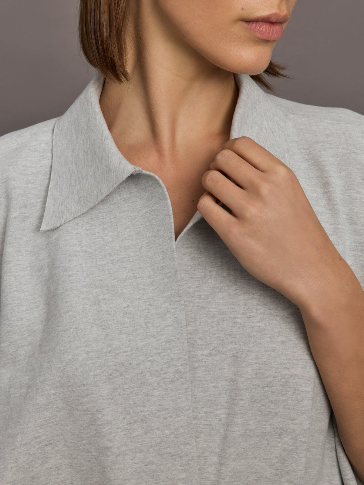 Super OS Sleeveless BF NK Shirt Bodysuit - Light Heather Grey