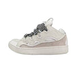 Lanvin Curb Sneakers 'Ivory White' - Black/White Chevron Laces