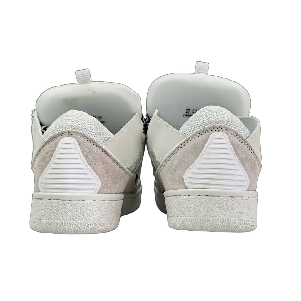 Lanvin Curb Sneakers 'Ivory White' - Black/White Chevron Laces