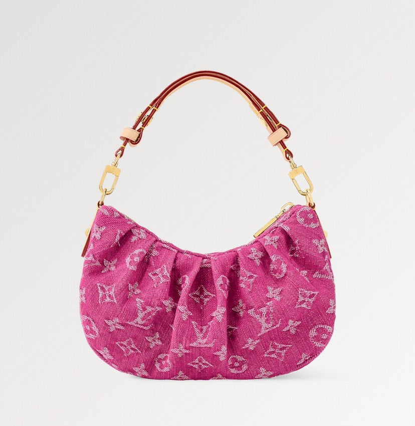 Louis Vuitton Monogram Denim Pochette Valley Fuchsia