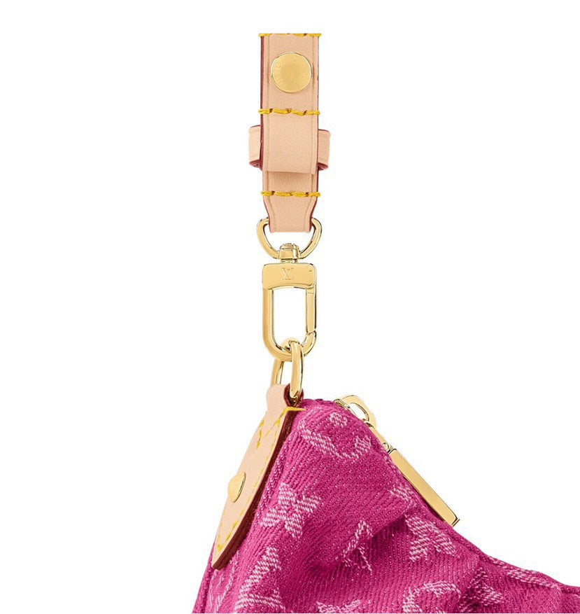 Louis Vuitton Monogram Denim Pochette Valley Fuchsia