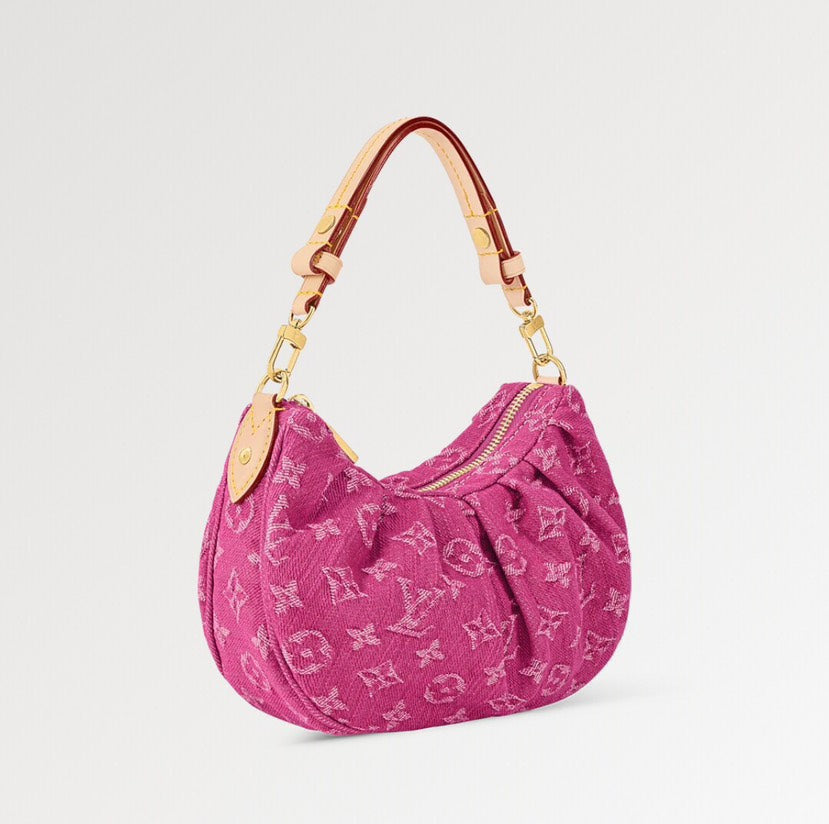 Louis Vuitton Monogram Denim Pochette Valley Fuchsia