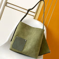 LV Verso Hobo Khaki Green Calfskin Suede