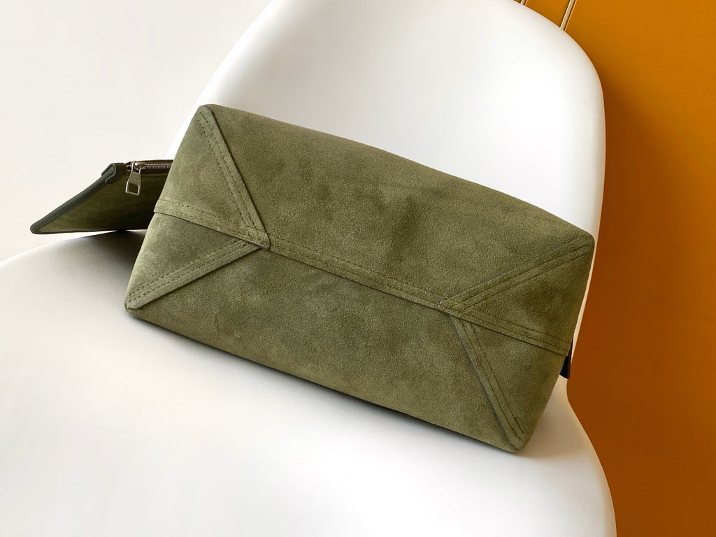 LV Verso Hobo Khaki Green Calfskin Suede