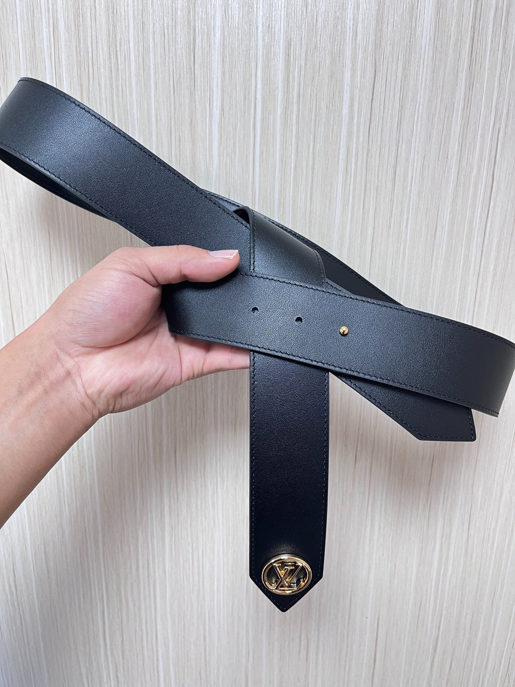 Louis Vuitton Tie The Knot 45MM Belt Smooth Leather Black