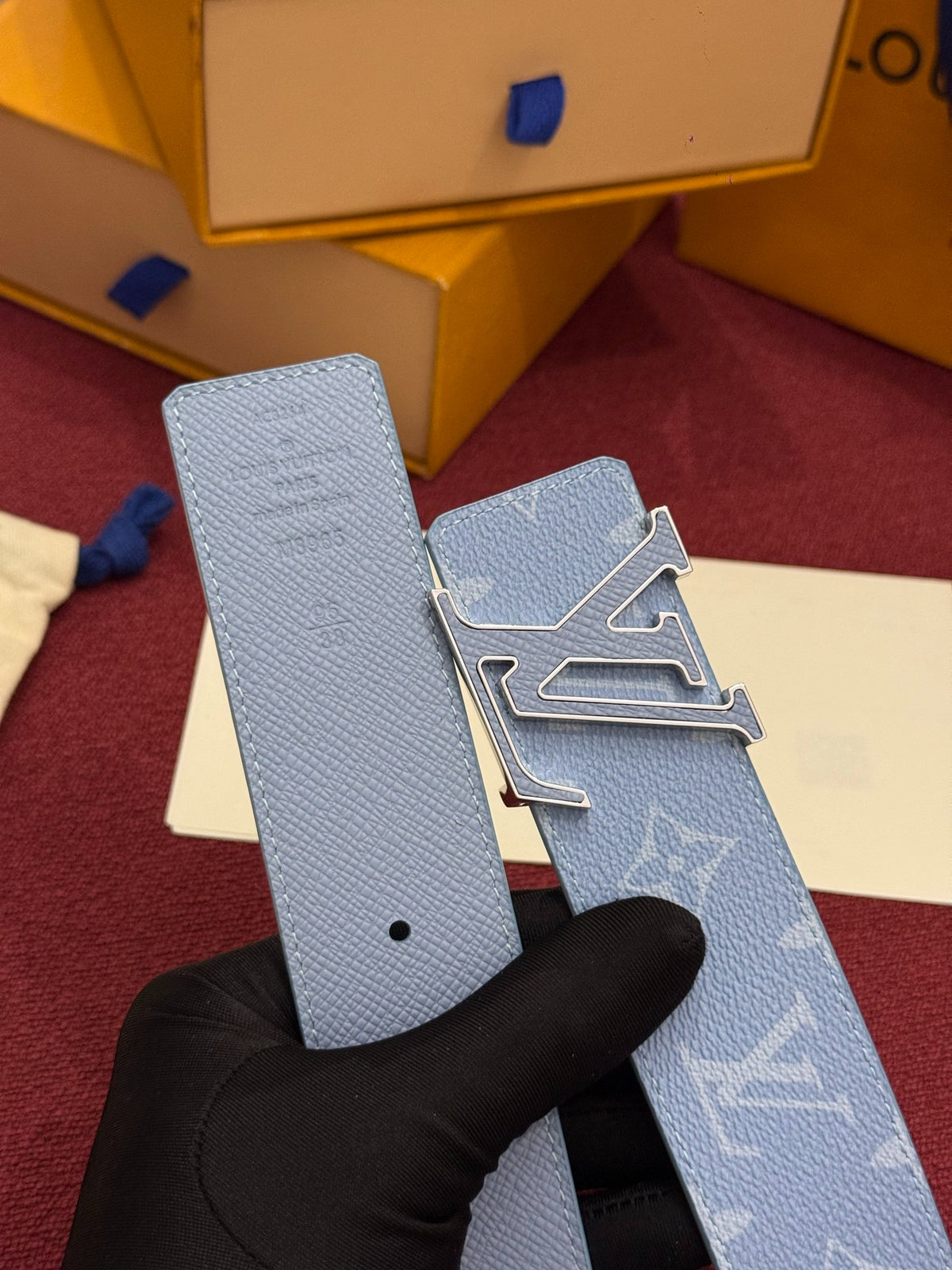 Louis Vuitton LV Initiales 40MM Reversible Belt Pastel Blue