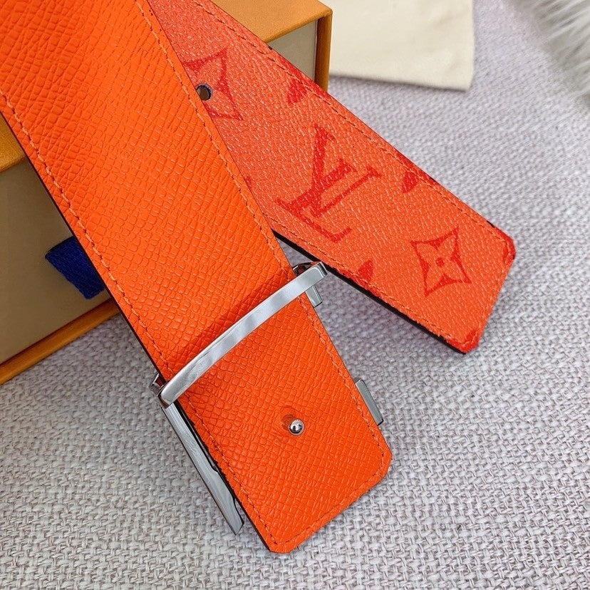 Louis Vuitton LV Initials Reversible Belt Monogram 40MM Volcano Orange