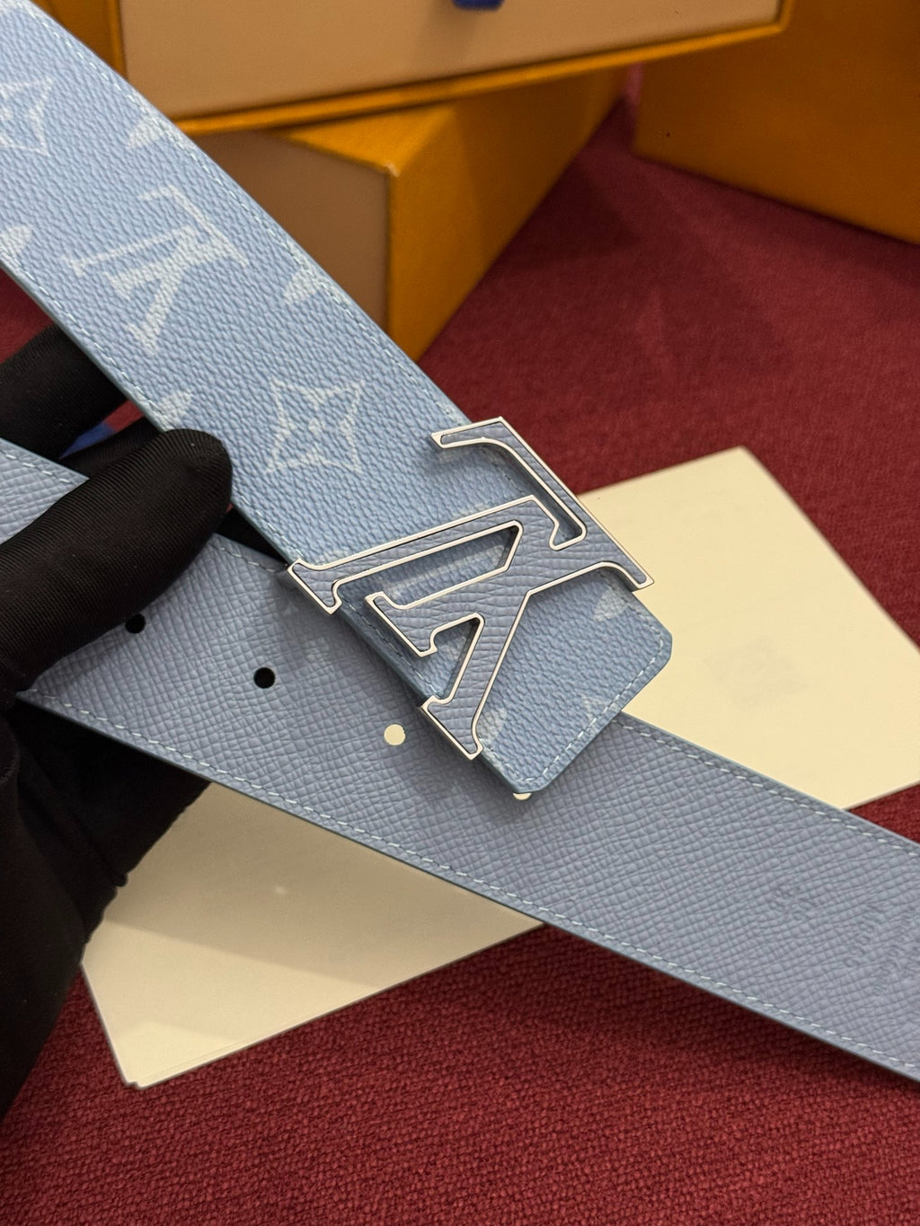 Louis Vuitton LV Initiales 40MM Reversible Belt Pastel Blue