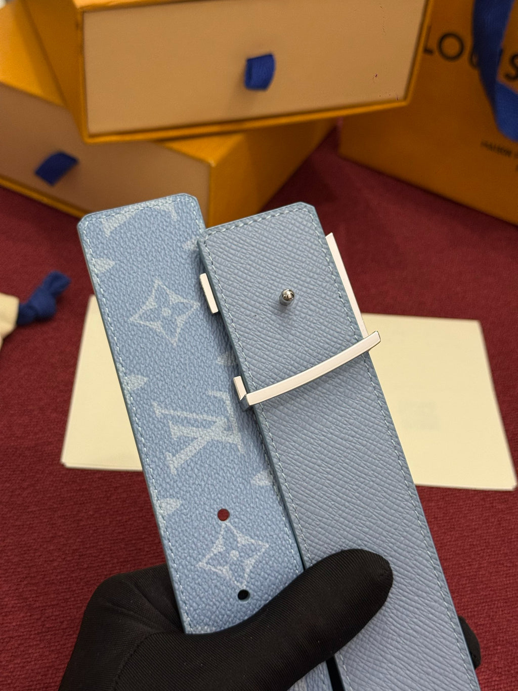 Louis Vuitton LV Initiales 40MM Reversible Belt Pastel Blue