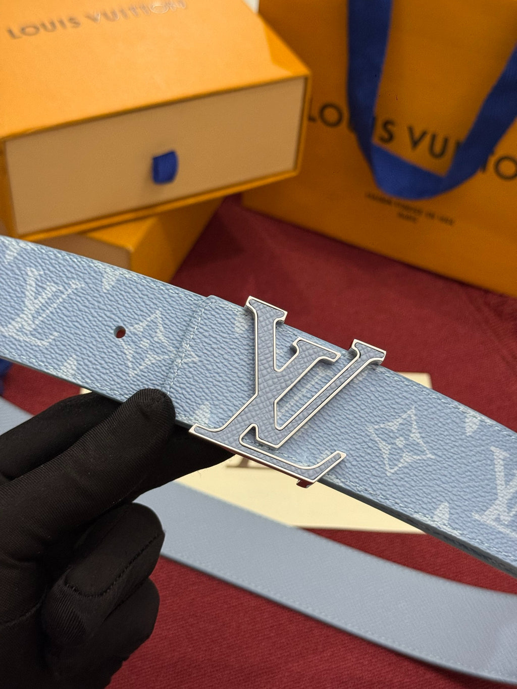 Louis Vuitton LV Initiales 40MM Reversible Belt Pastel Blue