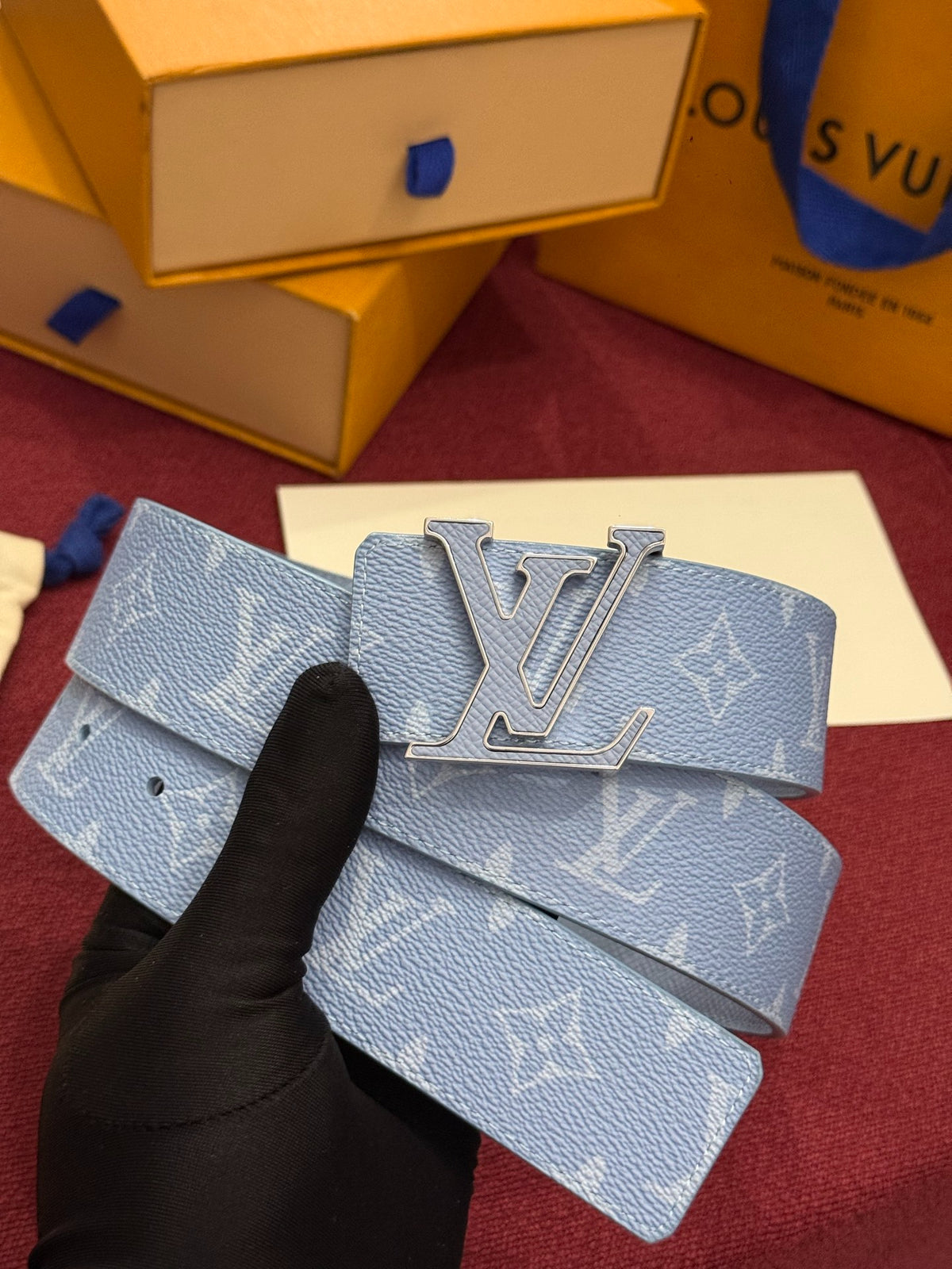 Louis Vuitton LV Initiales 40MM Reversible Belt Pastel Blue