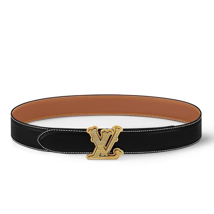 Louis Vuitton LV Initiales 40MM Reversible Belt Monogram Crump Black