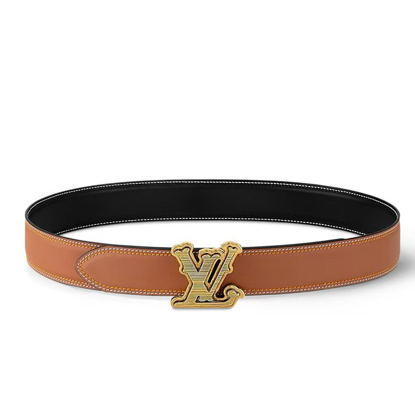 Louis Vuitton LV Initiales 40MM Reversible Belt Monogram Crump Black