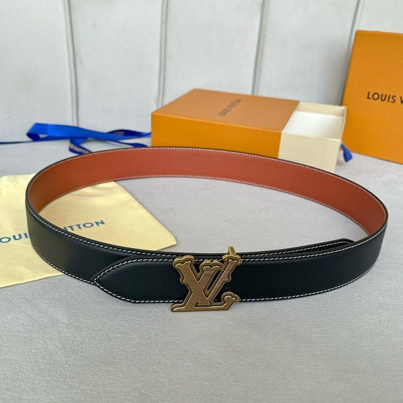 Louis Vuitton LV Initiales 40MM Reversible Belt Monogram Crump Black