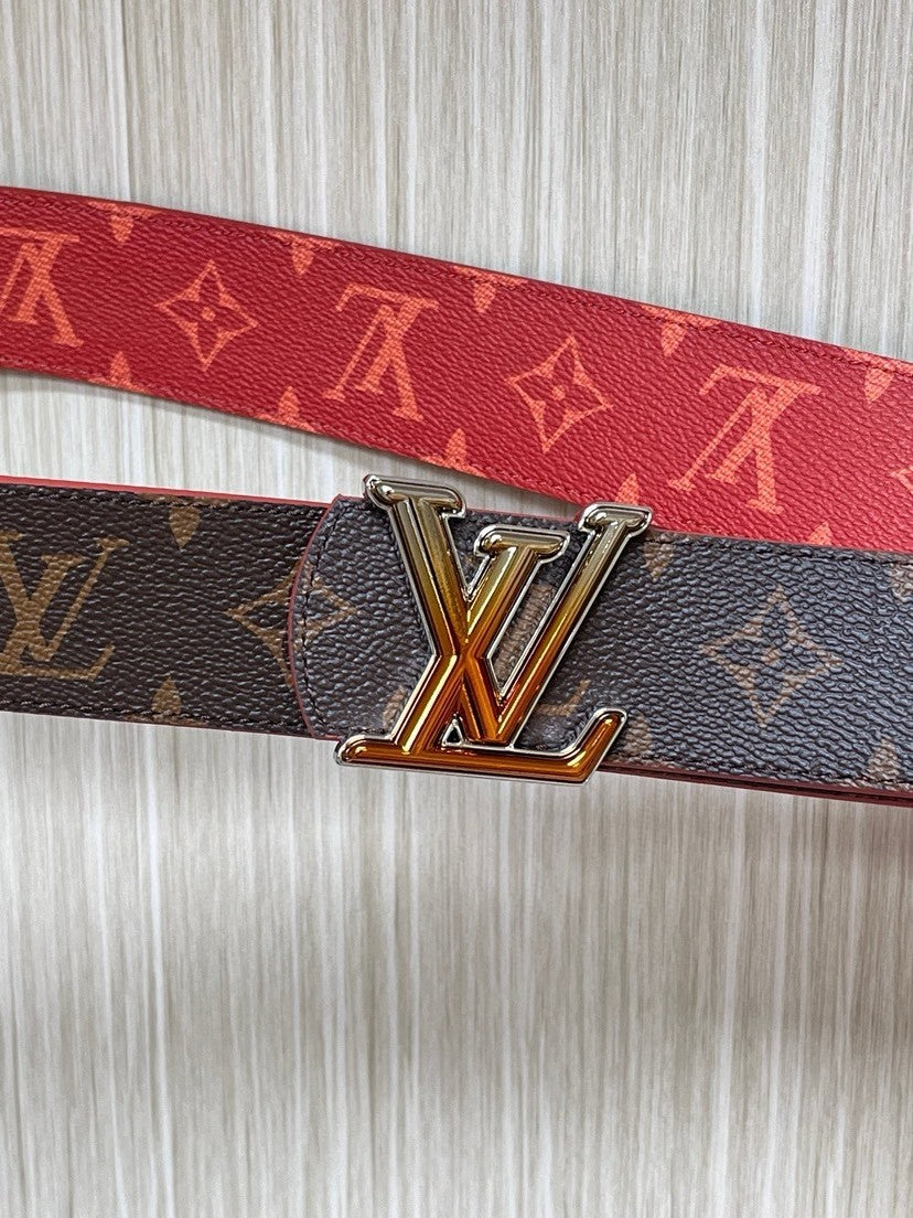 Louis Vuitton LV Initiales 40MM Reversible Belt Monogram Pigment Red/Orange