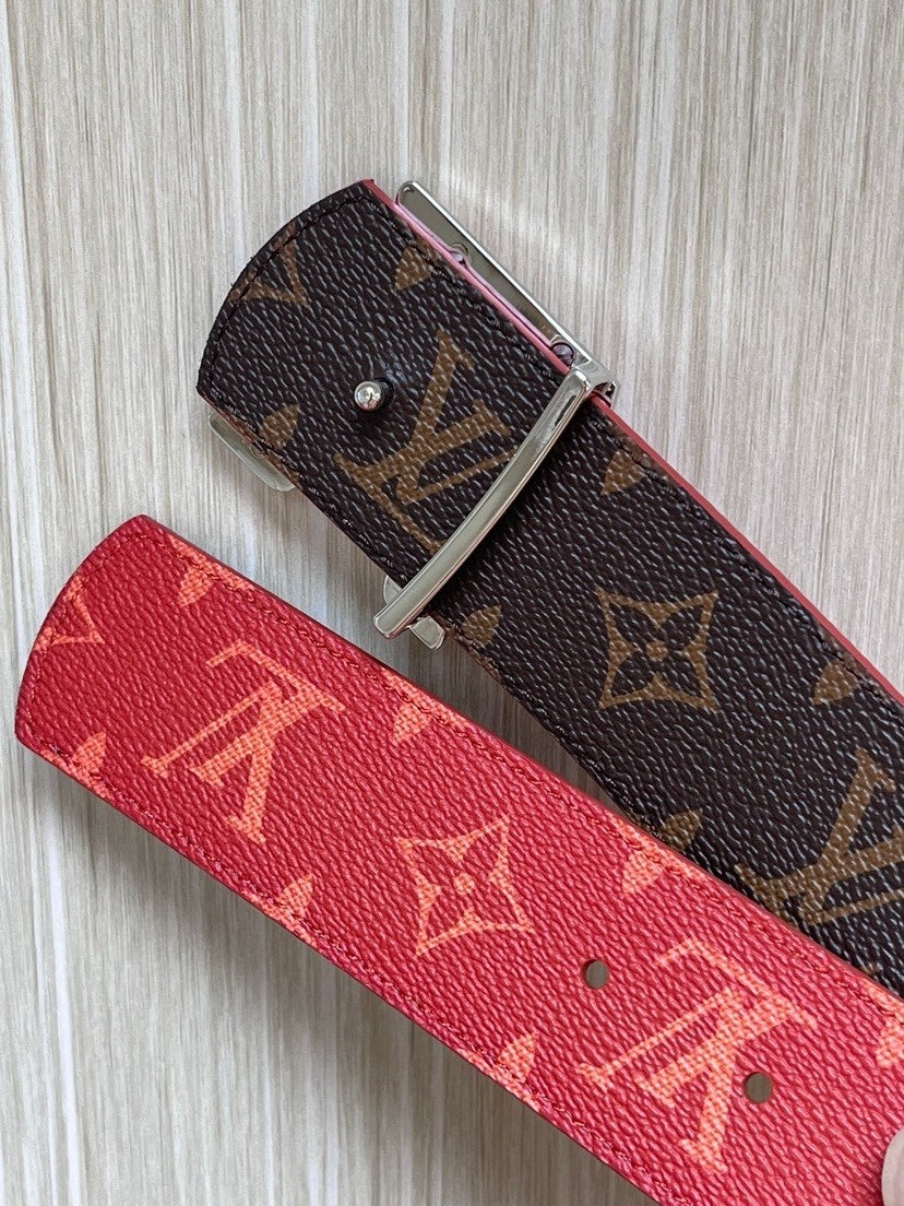 Louis Vuitton LV Initiales 40MM Reversible Belt Monogram Pigment Red/Orange