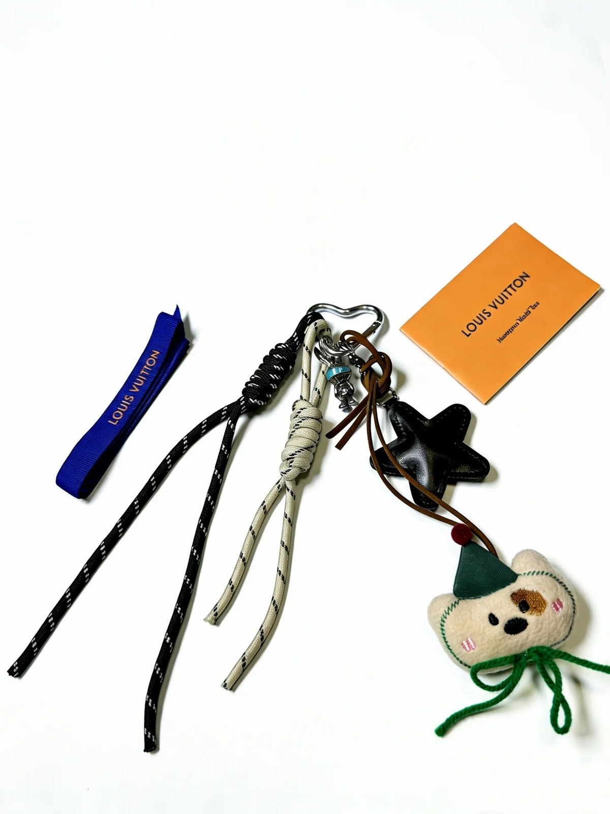 LV Louis Bear Cream Black Bag Charm