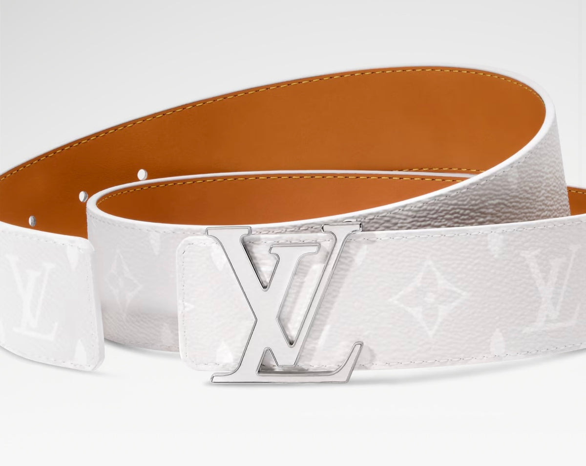 Louis Vuitton LV Initials Monogram Reflective 40MM Reversible Belt White