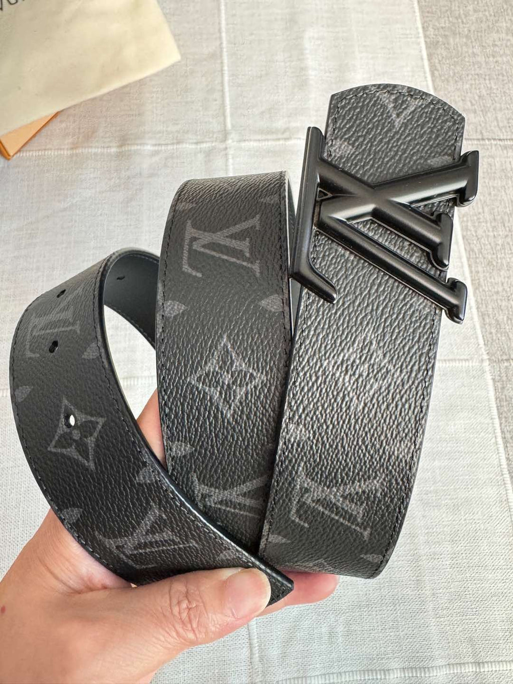 Louis Vuitton LV Initiales 40MM Reversible Belt Monogram Eclipse Black Hardware