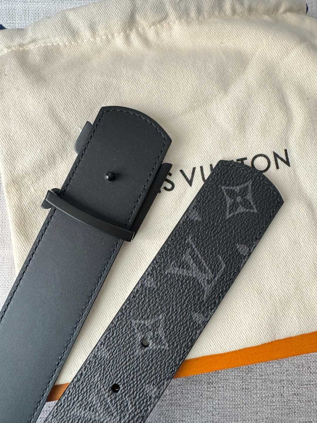 Louis Vuitton LV Initiales 40MM Reversible Belt Monogram Eclipse Black Hardware