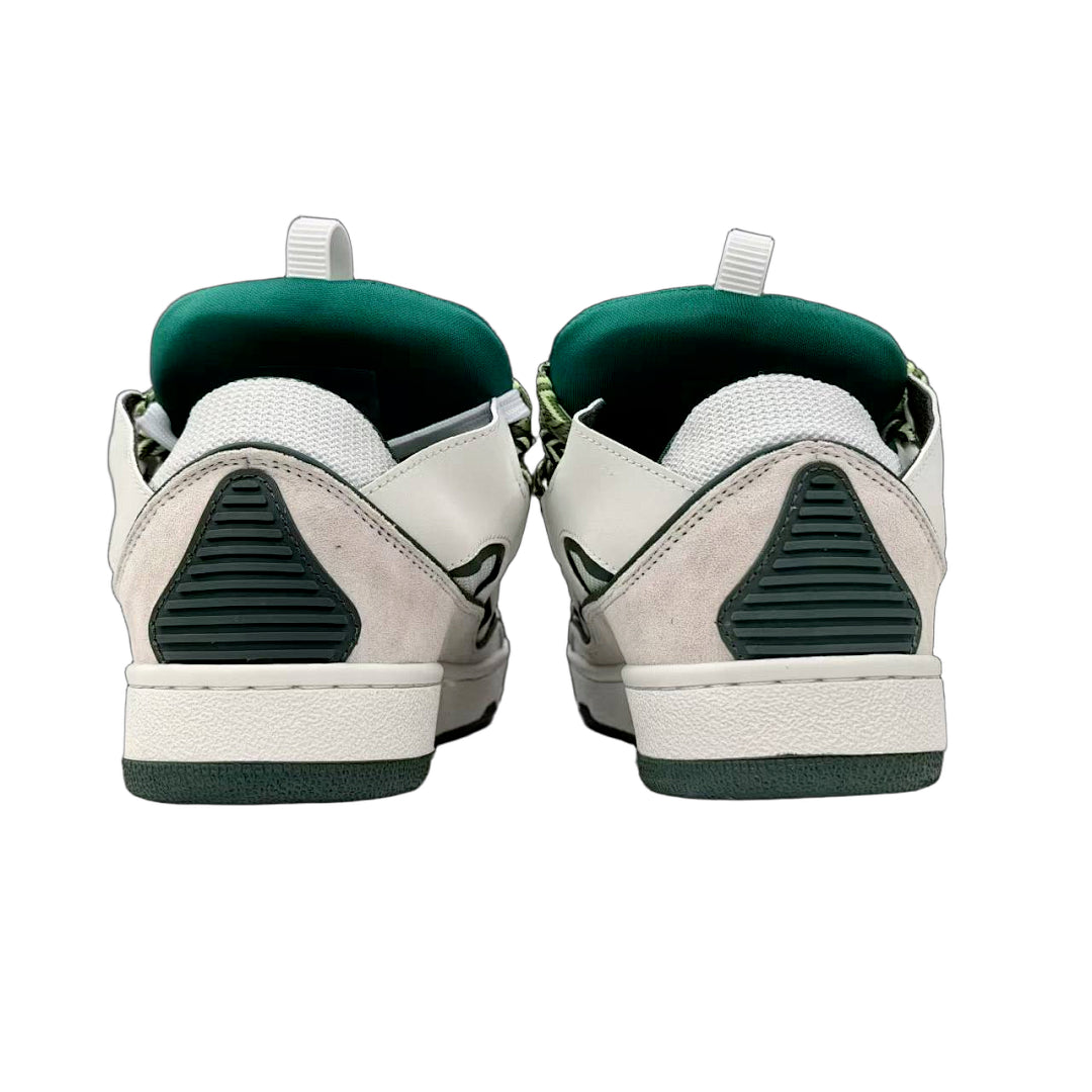 Lanvin Curb Sneakers 'White/Green' - Green Chevron Laces