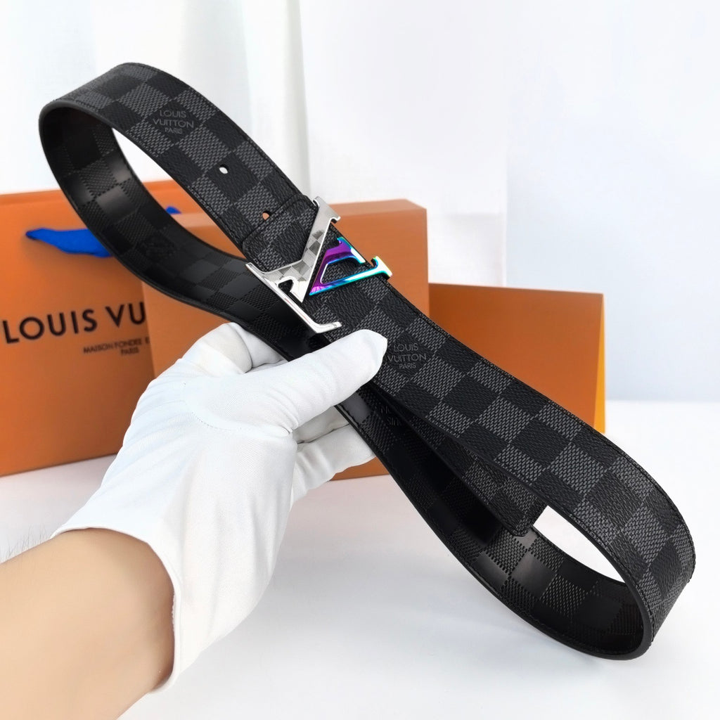 Louis Vuitton LV Initiales 40MM Damier Cobalt Rainbow Belt