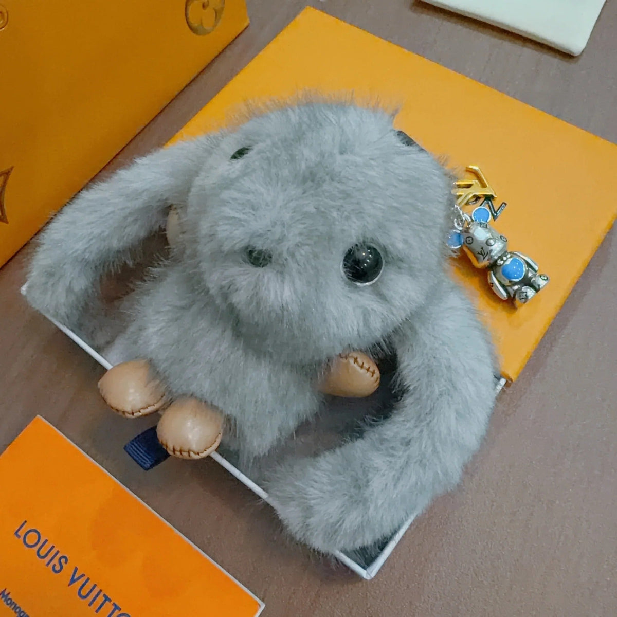 LV Gray Rabbit Keychain Charm