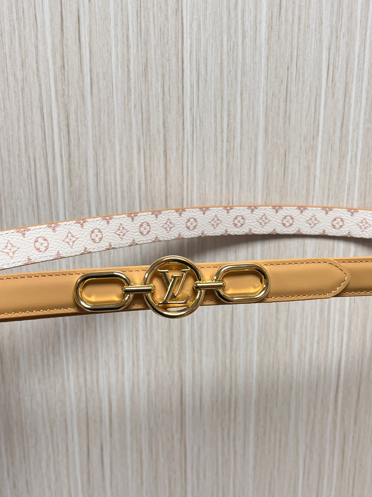 Louis Vuitton My LV Chain 25MM Reversible Belt White Pink