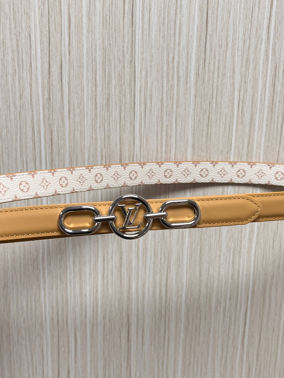 Louis Vuitton My LV Chain 25MM Reversible Belt White Pink