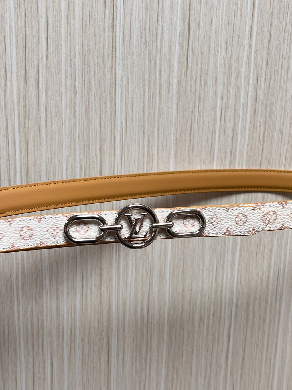 Louis Vuitton My LV Chain 25MM Reversible Belt White Pink