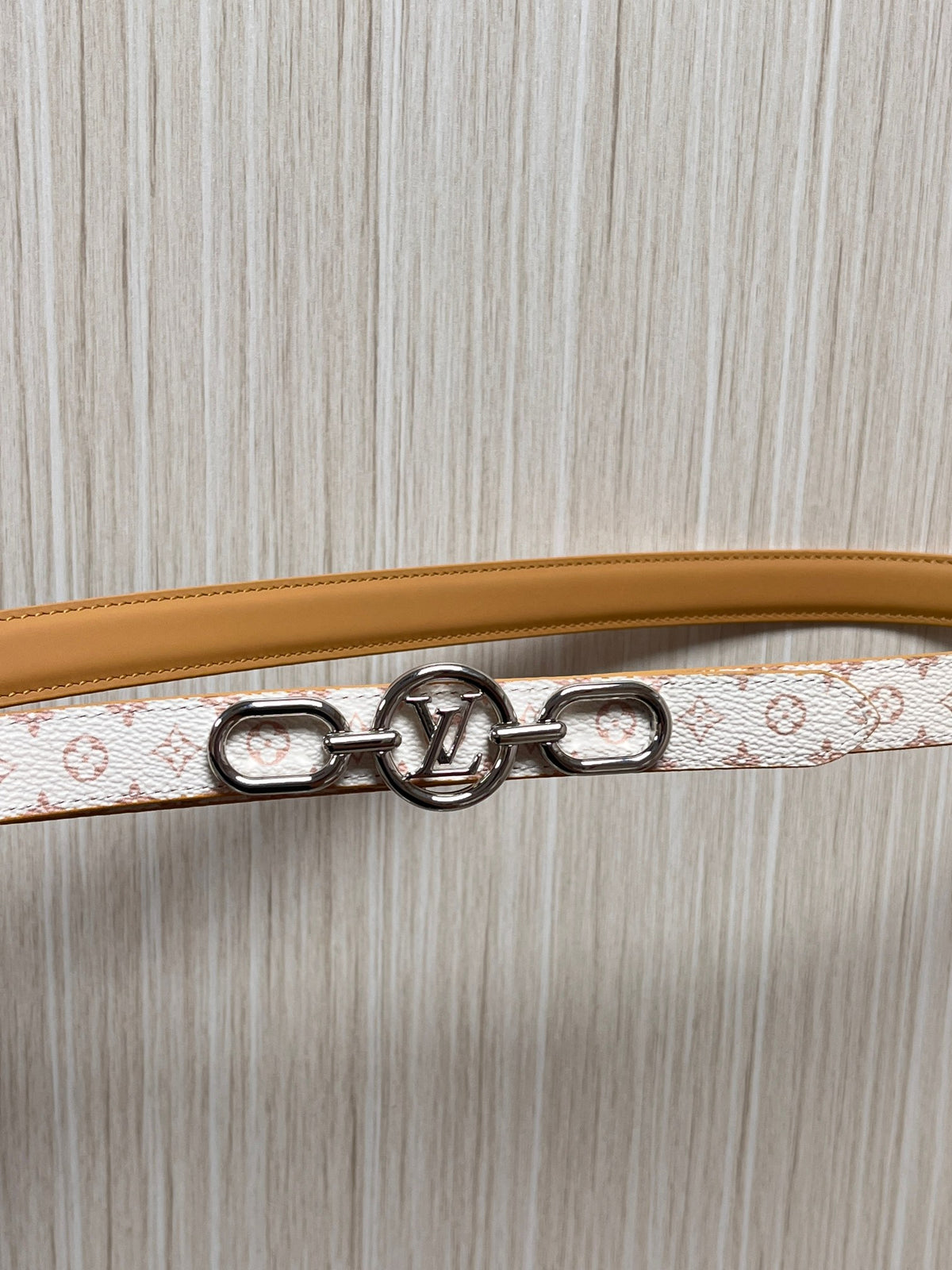 Louis Vuitton My LV Chain 25MM Reversible Belt White Pink