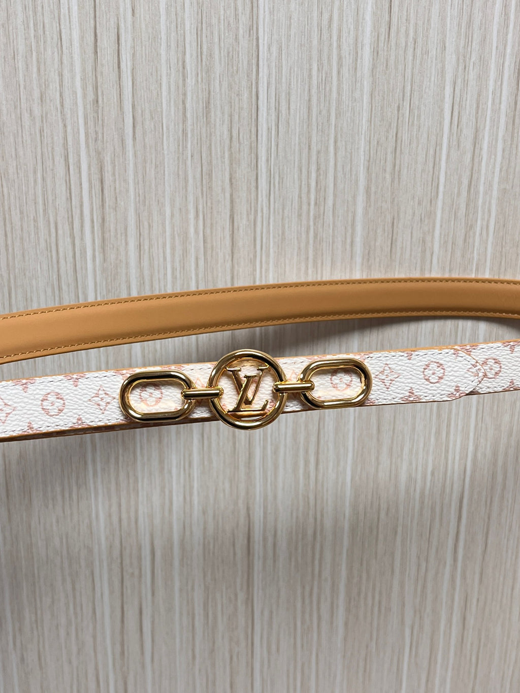 Louis Vuitton My LV Chain 25MM Reversible Belt White Pink