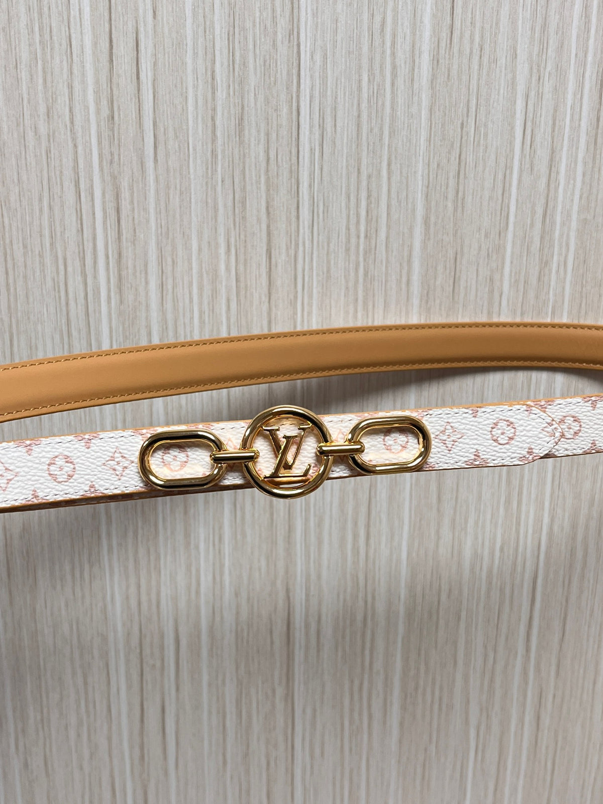 Louis Vuitton My LV Chain 25MM Reversible Belt White Pink