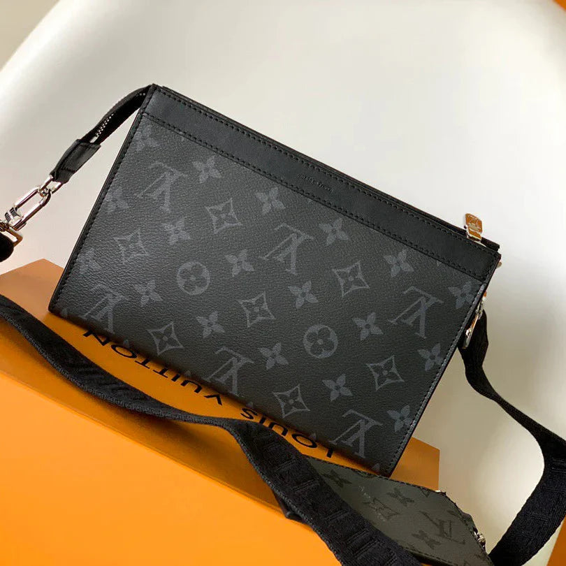 LV Alpha Wearable Wallet Black Grey Monogram Eclipse Canvas And Leather trim